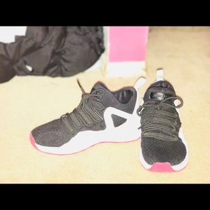 Pink black and white Jordan’s